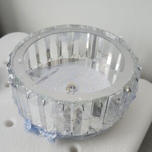 Elegant Silver LED Crystal Ceiling Light Fixture